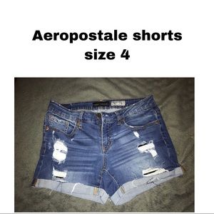 Aeropostale midi stretch jean shorts